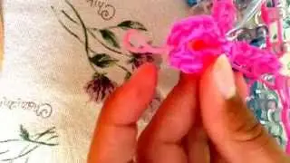 Breast cancer ribbon rainbow loom charm