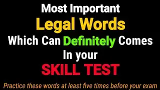 🔥Very Very Important Legal Phrase and Words🔥#APS #skilltest #shorthand_dictation #Highcourtsexam SSA
