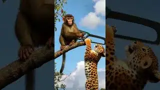 🐒 Monkey vs Leopard: The Ultimate Tree Prank 🐆