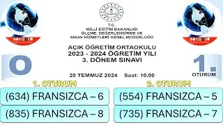 2024 / 3. DÖNEM / AÇIK ÖĞRETİM ORTAOKULU / FRANSIZCA – 5 – 6 – 7 – 8
