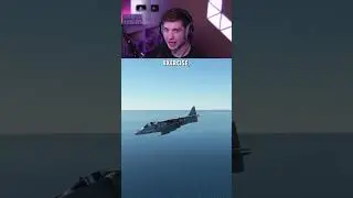 Самолет Harrier Jump Jet приземлился на контейнеровоз