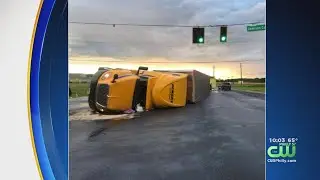 Strong Winds Blow Over Big Rig In New Castle County