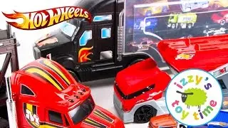 Cars  | WolVol Car Carrier Truck and Hot Wheels Fast Lane Parking Garage | Cars