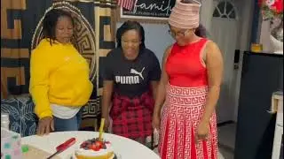 Midnight surprise for Mom&mdash;love, cake & champagne! More birthday vibes loading!