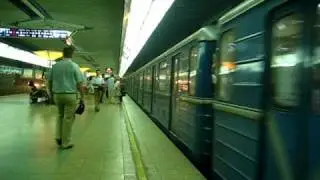 Софийско метро - Sofia Metro EMU calling at Опълченска - Opalchenska station.