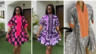 How to make a Trendy tight waist Bubu with built up Aso Oke Neckline