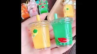 Cartoon Fruit Daisy Keychain Acrylic Moving Liquid Quicksand Drift Bottle Keyring for Women Couple