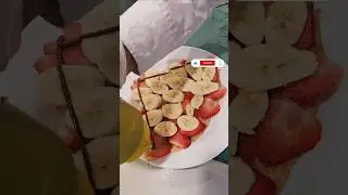Strawberry Banana Nutella Crepes Recipe #shorts