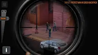 sniper 3d shooting level 5/Target protect man green backpack