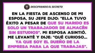 En la fiesta de ascenso de mi esposa, su jefe dijo que ella tuvo éxito a pesar de mí.