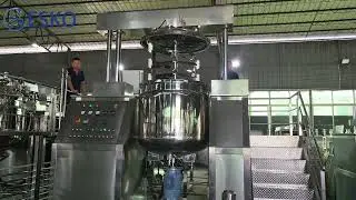 ESKO 1000L Twin Cylinder Hydraulic Lifting Type Vacuum Emulsifying Reactor Homogenizer Mixer Machine