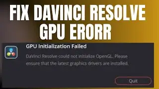 Как исправить ошибку инициализации графического процессора в Davinci Resolve 19