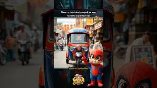 Marvel and DC Tuk-Tuk Showdown: Iconic Designs in a Vibrant Market! #marvel #avengers #shorts #dc
