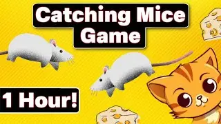 CAT GAMES 🐭 Catching White Mice For 1 Hour -  (MICE GAME FOR CATS TO WATCH)