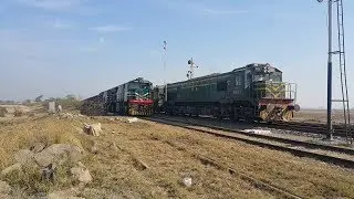 Pakistan Railway Freight Journey Highlights || Train Crossing || Passenger Vs Cargo Trains