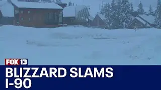 Blizzard hits I-90, disrupting travel | FOX 13 Seattle