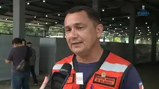 Famílias atingidas pela cheia do rio Acre começam a ser removidas para o Parque de Exposições