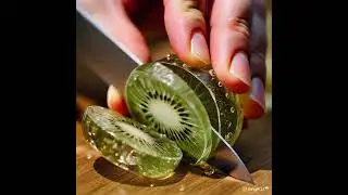 Crystal Kiwi ASMR Slice in Slow-Mo | Macro Glass Cutting#asmr #macroshot #oddlysatisfying