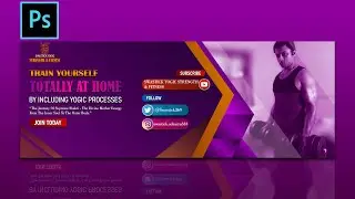 Workout Fitness Facebook Cover Page Design In Photoshop CC | Fitness Social Media Cover Design