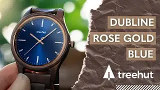 Dubline Rose Gold Blue Watch | Unique Wooden Watch for Men | Treehut