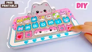 DIY Cute Keyboard with Free Printable /Paper Craft /School Projects /art and craft / 5 minute crafts