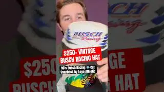 🔥CRAZY rare vintage Busch beer nascar racing logo athletic Diamond cut snapback hat cap 90&rsquo;s dcut