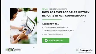 [REPLAY]  MAR 6 -  How to Leverage Sales History Reports In Counterpoint