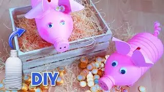 Ideas para reciclar botellas de PLÁSTICO | Como se hace una Hucha de cerdito MUY FÁCIL para niños