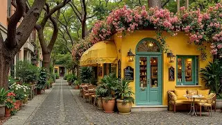 Spring Caf&eacute; Jazz in a Charming European Alley ☕ Soft Jazz Music for Relaxation & Calm Focus