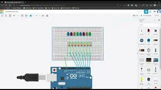 Tinkercad Circuit Design - Train Pattern Using Arduino Uno R3