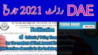 DAE Result 2021 Date