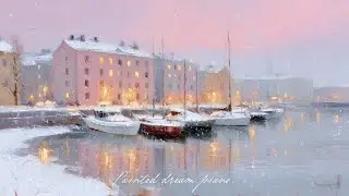 𝑾𝒊𝒏𝒕𝒆𝒓 𝑯𝒂𝒓𝒃𝒐𝒖𝒓 𝑵𝒊𝒈𝒉𝒕 — cozy relaxing piano for snowy evenings