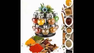 Multipurpose Plastic Big Revolving Spice Rack 16 in 1 Masala   (Black) #kitchenhacks #amazonfinds