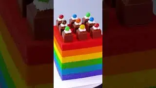 DIY Colorful Rainbow Candy Cake Hack 🍭🔥 #Rainbow #Candy #Satisfying #shorts