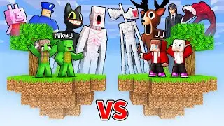 Mikey Family vs JJ Family Mob ISLAND Survival Battle in Minecraft (Maizen)