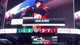 Number 90 David Ayres sounding the Carolina Hurricanes horn&hellip;.February 2020