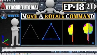 #18 AutoCAD Tutorial l Move Command ll Rotate Command In Hindi