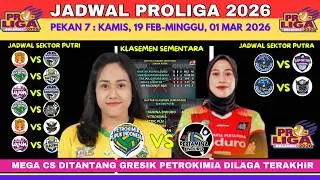 JADWAL PROLIGA 2026 PEKAN KE 7 - HASIL PROLIGA 2026 PEKAN KE 6  - KLASEMEN PROLIGA TERBARU