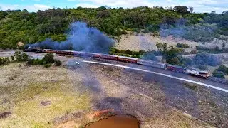 NSWGR 5917 Drags The Picnic Train Around The Picton Horseshoe - With NSWDR 4836 Assisting - Aug25