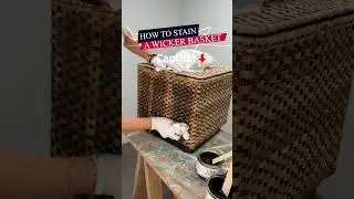 How To Stain A Wicker Basket #diy #shorts #asmrsounds #howto #furniture #paint #wicker #basket
