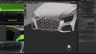 Front Grille Audi Q8 - 3D modeling with lattice tool and SubD use