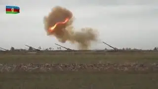 Azerbaijan Military shelling Nagorno Karabakh using 2S7 Pion 203mm Artillery System