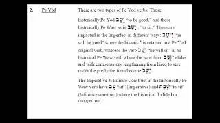 Introduction to Biblical Hebrew Grammar Part 5 - Weak Verbs 1