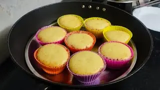 Eggless Vanilla Muffin in Kadai. No egg, no curd muffin recipe without oven. Muffin kaise banaye.
