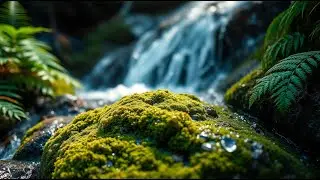 Mossy Forest Waterfall Sounds 🌿 Calm Your Mind | Nature Ambience