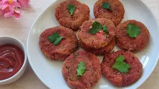 Unique Recipe / Crispy Beetroot Cutlet with Cheese Filling | Easy Snack Recipe / Veg Tikki 