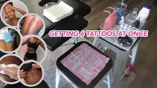 Getting 6 tattoos at the SAME time! | 👀 TATTOO VLOG (montage edition)