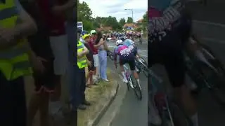 Millimetres from disaster! 😱 Mat&iuml;s Louvel so close to a horrible end to his Bastille Day! 🫣🇫🇷