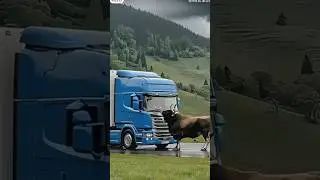 Brave Cow Saves Bus from Bridge Disaster#ai