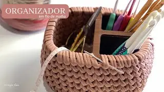 CESTO ORGANIZADOR MULTIUSO EM CROCH&Ecirc; - Feito com um ponto lindo e f&aacute;cil de fazer, voc&ecirc; vai amar!